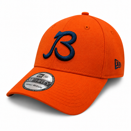 Chicago Bears New Era Orange B Gridiron 39THIRTY Flex Hat