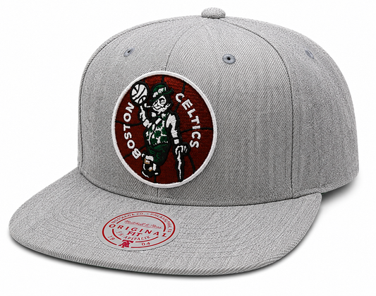 Boston Celtics Team Gray Heathered HWC 2.0 Mitchell & Ness Snapback Hat