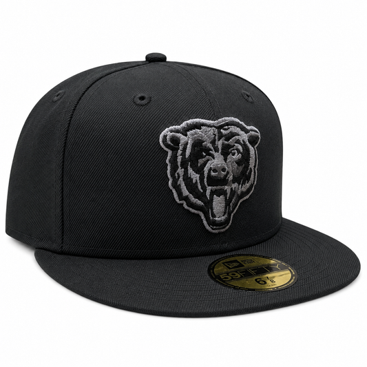 Men's New Era Black Chicago Bears Graphite Logo 59FIFTY Fitted Hat