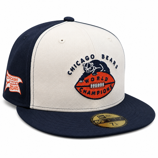 Chicago Bears New Era Stone/Navy Traditions 1946 World Champions 59FIFTY Fitted Hat