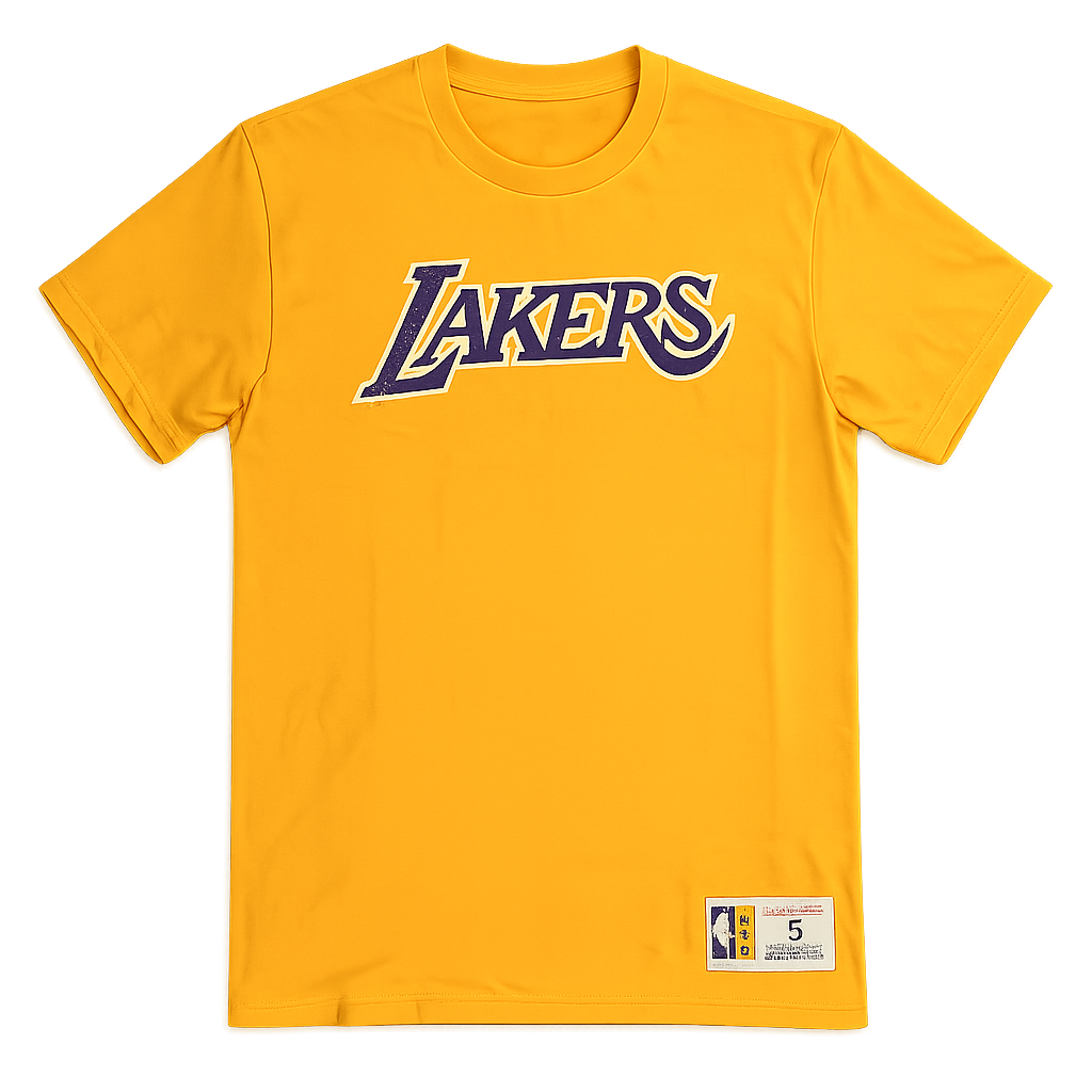 Men's Los Angeles Lakers NBA Legendary Slub Gold Tee By Mitchell And Ness
