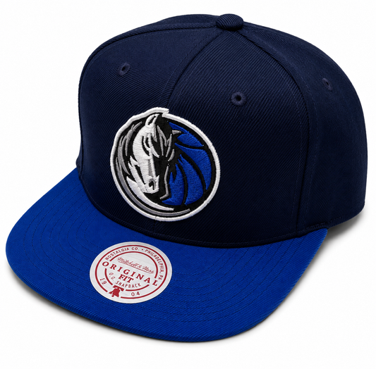 Men's Dallas Mavericks NBA Core Basic Navy 2 Tone Mitchell & Ness Snapback Hat