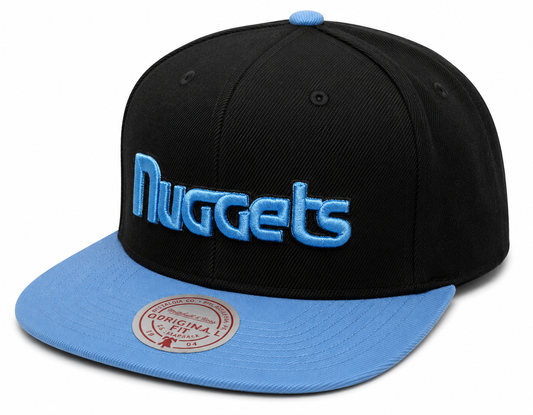 Men's Denver Nuggets Mitchell & Ness Hardwood Classics Reload 2.0 Snapback Hat - Black/Blue