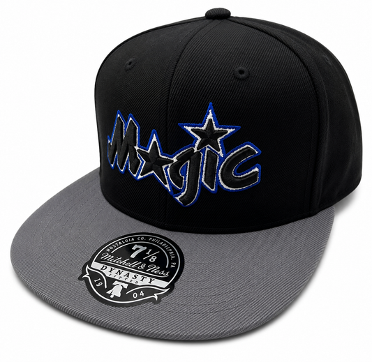 Men's Mitchell & Ness Gray/Black Orlando Magic Hardwood Classics Reload 2.0 Fitted Hat