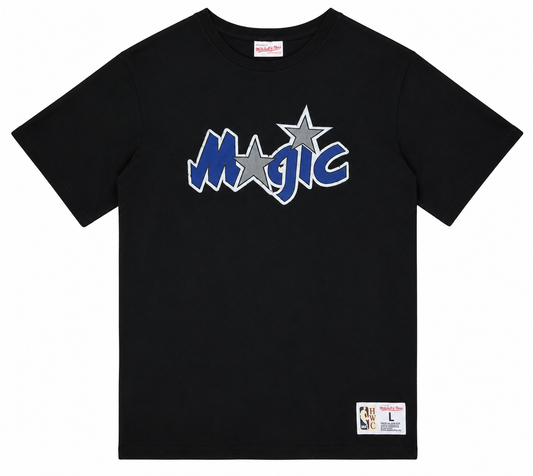 Men's Orlando Magic NBA Legendary Slub Black Tee By Mitchell And Ness
