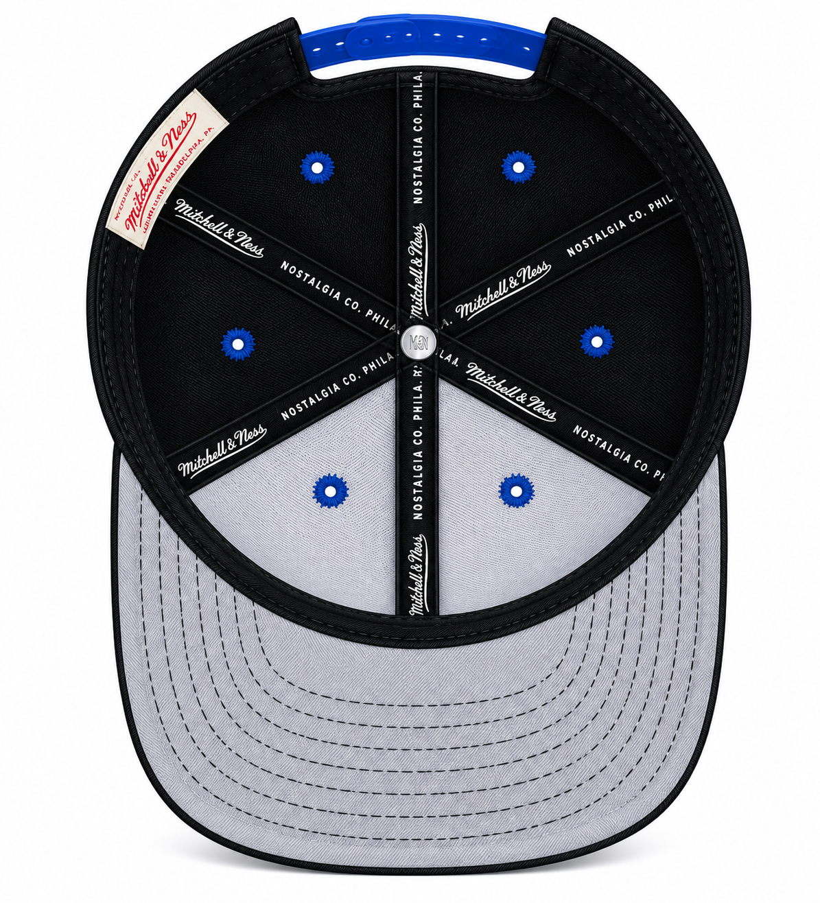Men's Philadelphia 76ers NBA Black Royality Mitchell & Ness Snapback Hat
