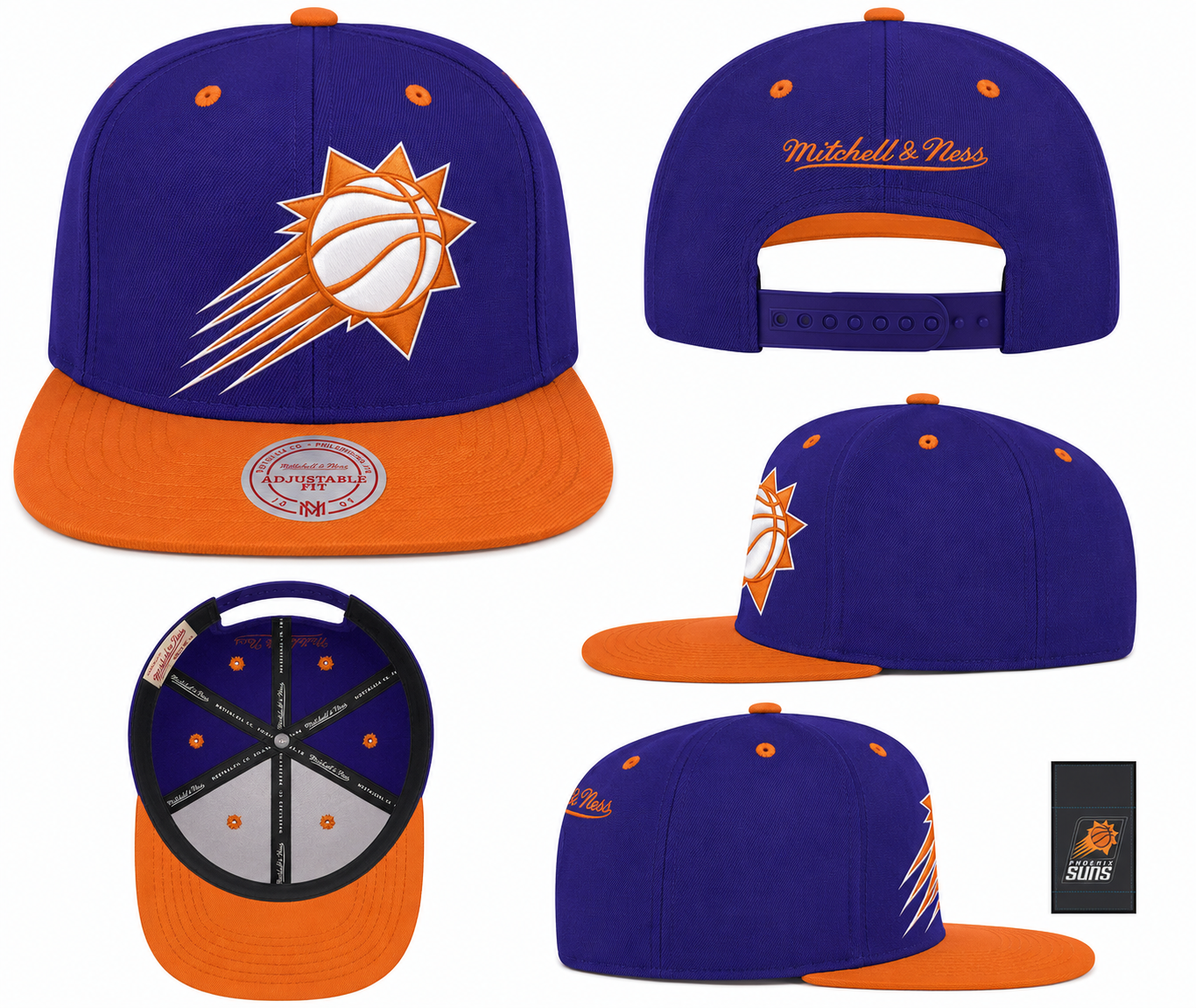 Mitchell & Ness Phoenix Suns Purple/Orange XL Pop Team Adjustable Snapback Hat