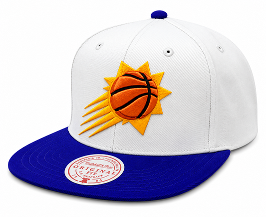 Phoenix Suns Mitchell & Ness Natural 2 Tone Snapback Hat- Cream/Purple