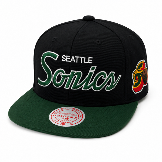 Seattle SuperSonics HWC Team Script 2.0 Mitchell & Ness Snapback Hat