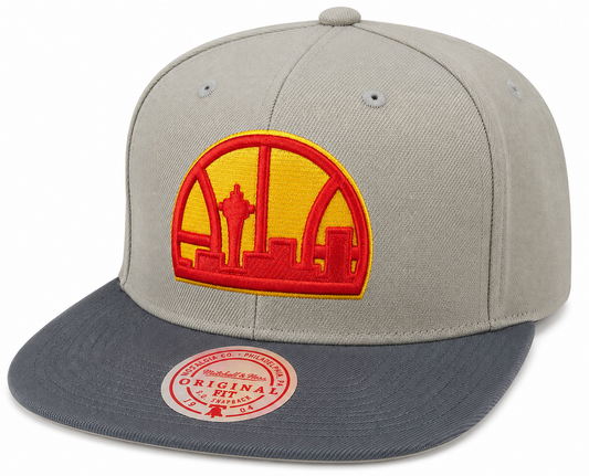 Men's Seattle Supersonics NBA Cool Gray 3 2-Tone HWC Mitchell & Ness Snapback Hat