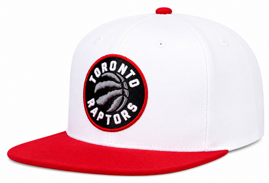 Men's Toronto Raptors NBA Core basic 2 Tone White/Red Mitchell & Ness Snapback Hat
