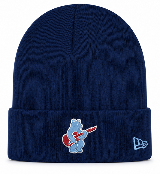 Chicago Cubs New Era Navy Guitar Bear Cuffed Knit Hat