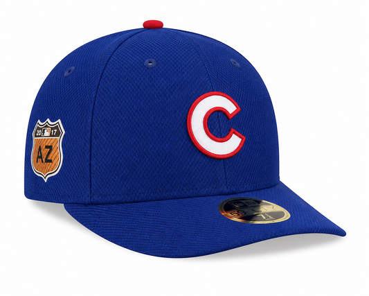 Men's Chicago Cubs New Era Blue Spring Training MLB17 Side Patch Diamond Era Low Profile 59FIFTY Fitted Hat