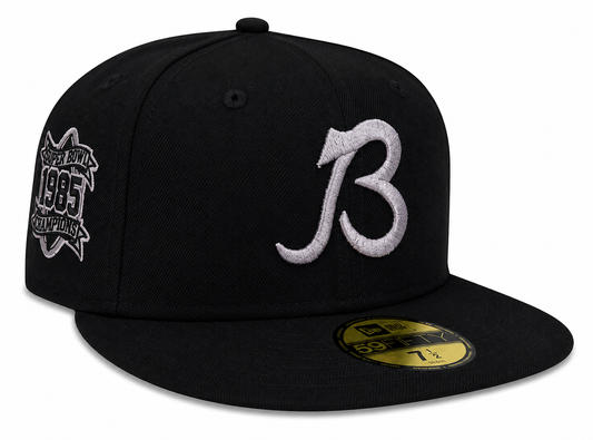 Chicago Bears "B" Logo Black/Graphite 1985 Super Bowl Champions Side Patch New Era 59FIFTY Fitted Hat