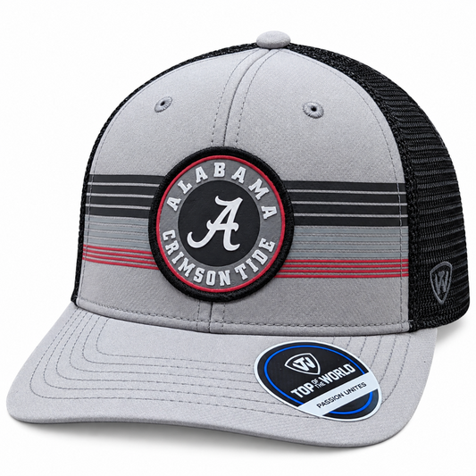 Alabama Crimson Tide Top of the World Gray/Black Trucker Adjustable Snapback Hat