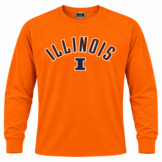 Illinois Fighting Illini Youth Long Sleeve Orange T-Shirt