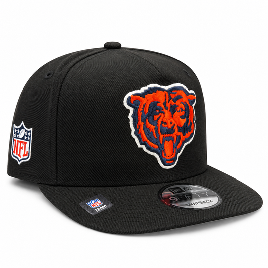 Men's Chicago Bears New Era Black Primary Logo A-Frame 9FIFTY Snapback Hat