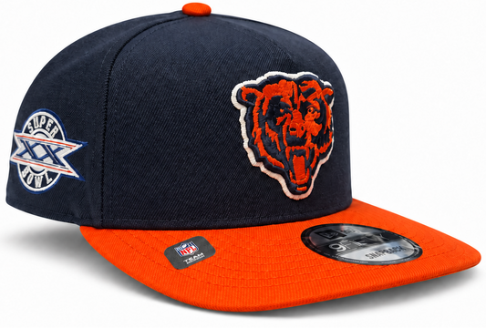Men's Chicago Bears New Era Primary Logo Super Bowl XX Patch A-Frame 9FIFTY Snapback Hat