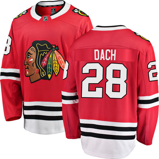 Men's Colton Dach Chicago Blackhawks Red Home Fanatics Breakaway Premium Replica Jersey - Pro Jersey Sports