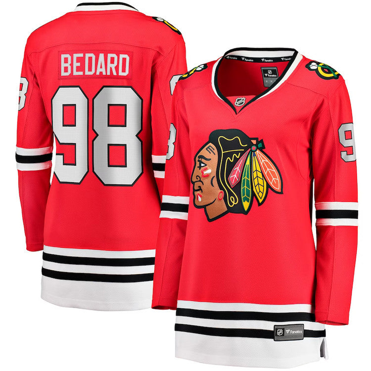 Women's Connor Bedard Chicago Blackhawks Fanatics Branded Red Breakaway Home Jersey - Pro Jersey Sports