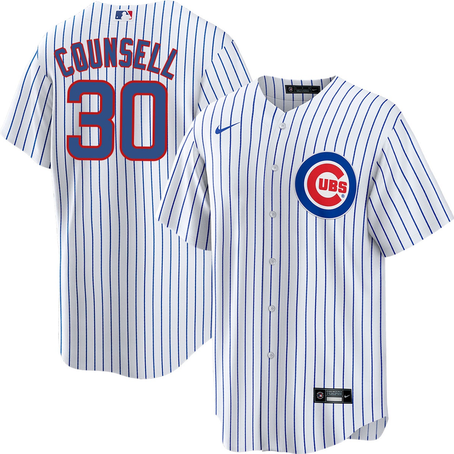 NIKE Men's Craig Counsell Chicago Cubs White Home Premium Replica Jersey