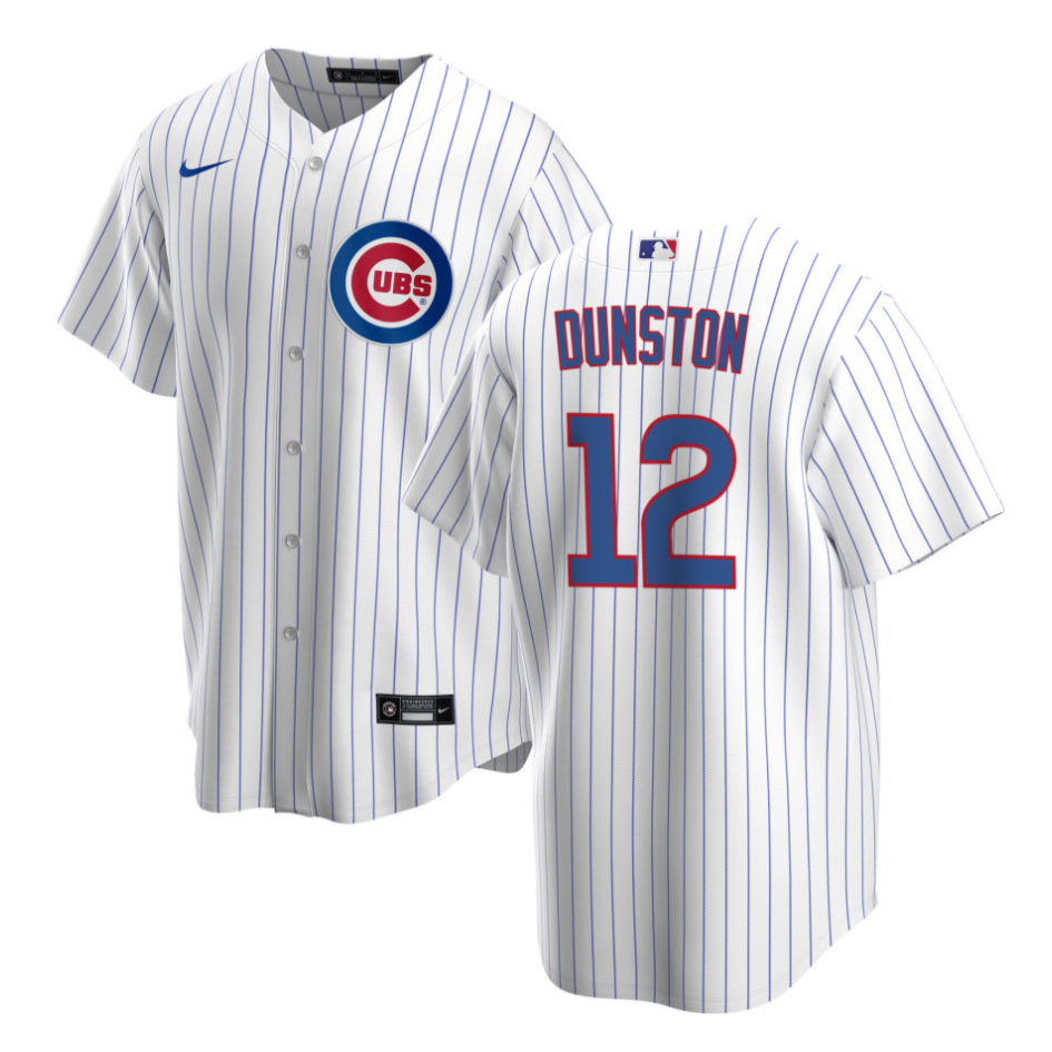 NIKE Men's Shawn Dunston Chicago Cubs White Home Premium Twill Replica Jersey - Pro Jersey Sports