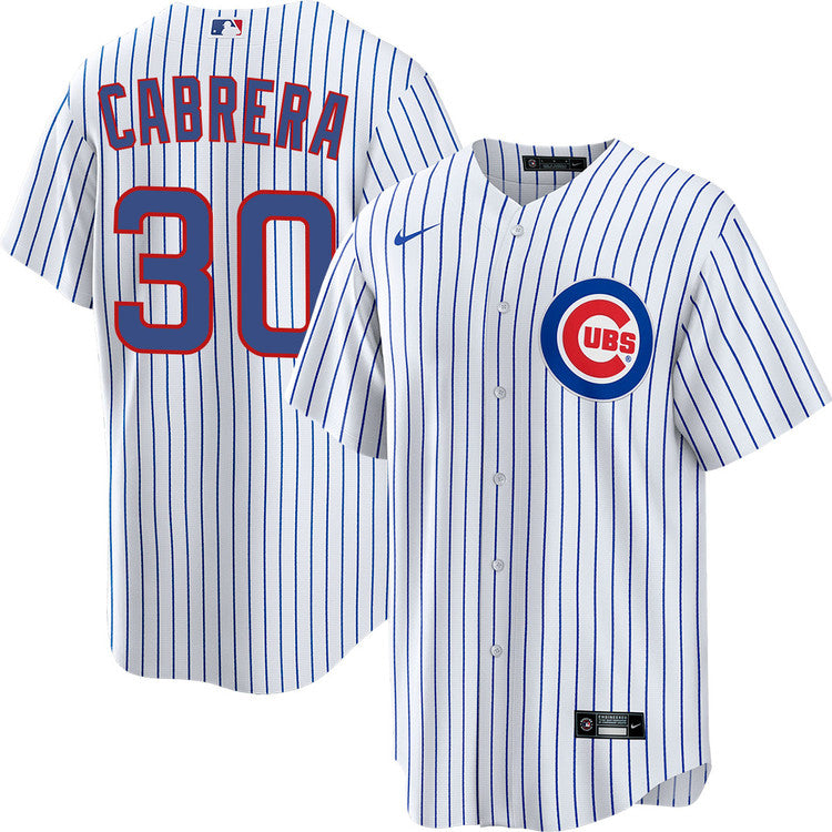 NIKE Men's Edward Cabrera Chicago Cubs Premium Twill White Home Replica Jersey