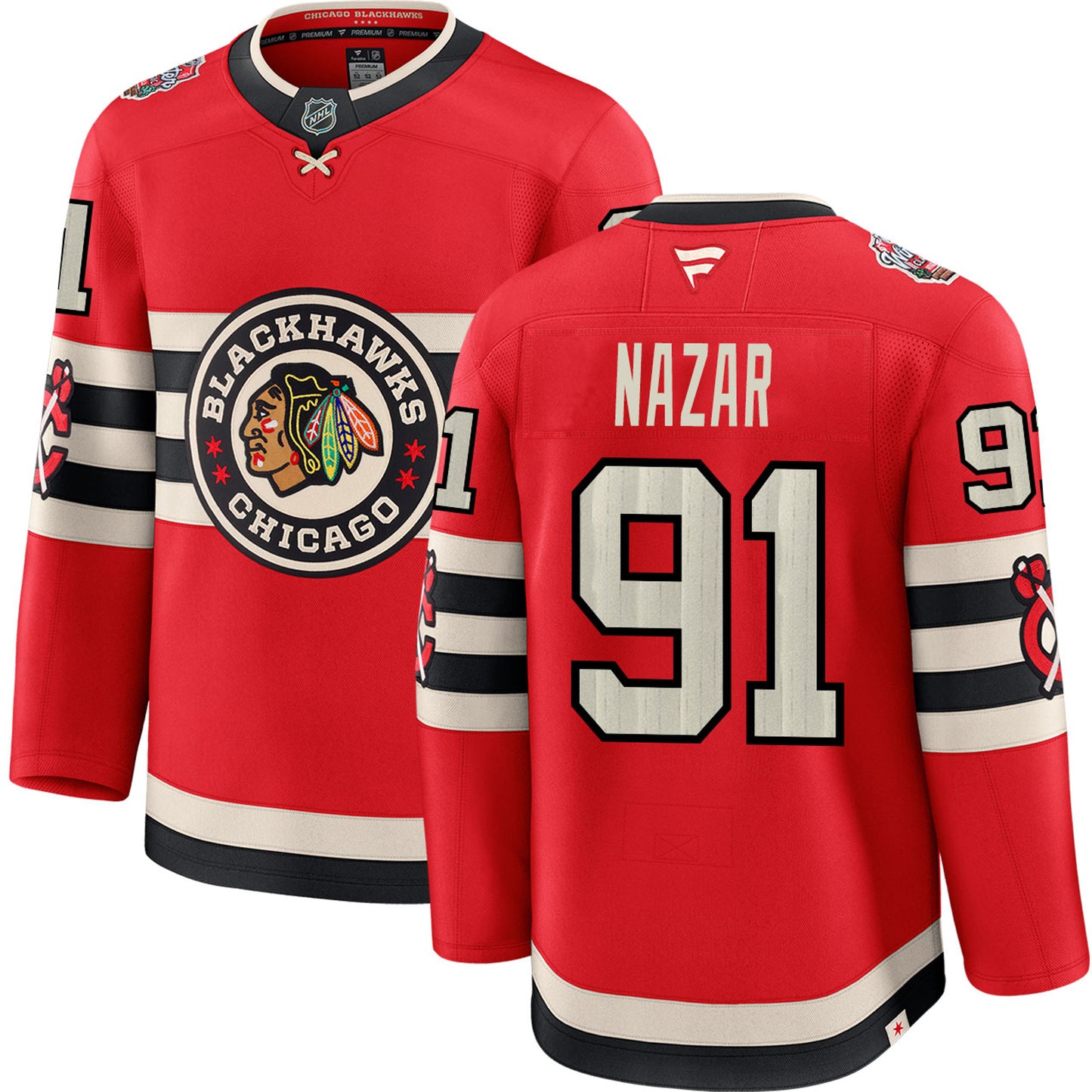 Men's Chicago Blackhawks Frank Nazar Fanatics Red 2025 NHL Winter Classic Premium Player Jersey - Pro Jersey Sports