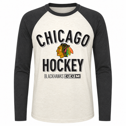 Chicago Blackhawks CCM Vintage Long Sleeve Crew Neck Tee