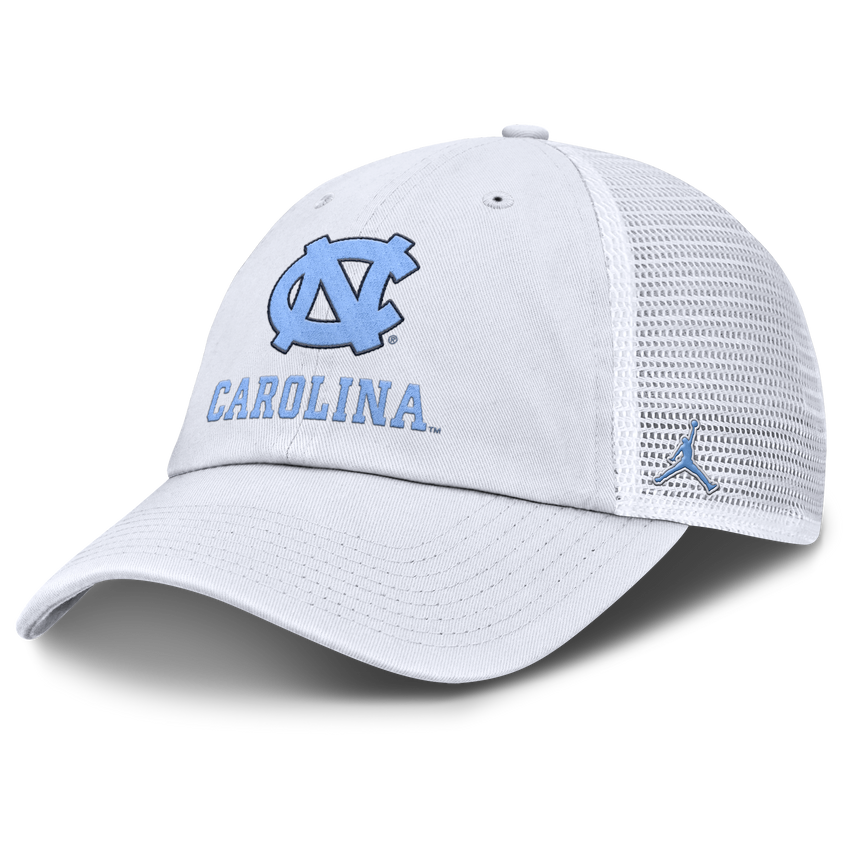 North Carolina Tar Heels Nike White Jumpman Club Unstructured Adjustable Trucker Hat - Pro Jersey Sports