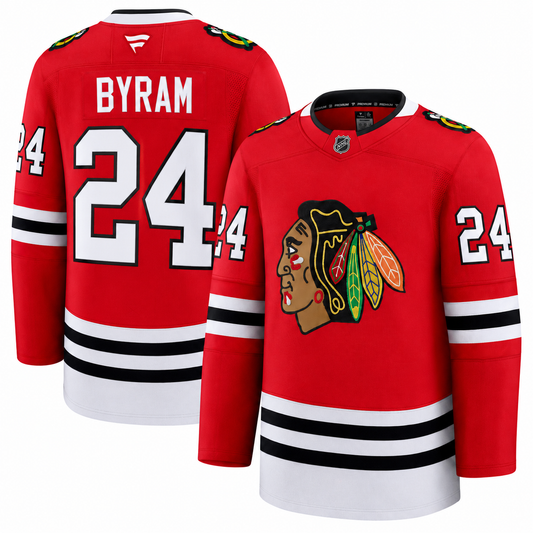 Men's Bowen Byram Chicago Blackhawks Fanatics Red Home Authentic Premium Jersey