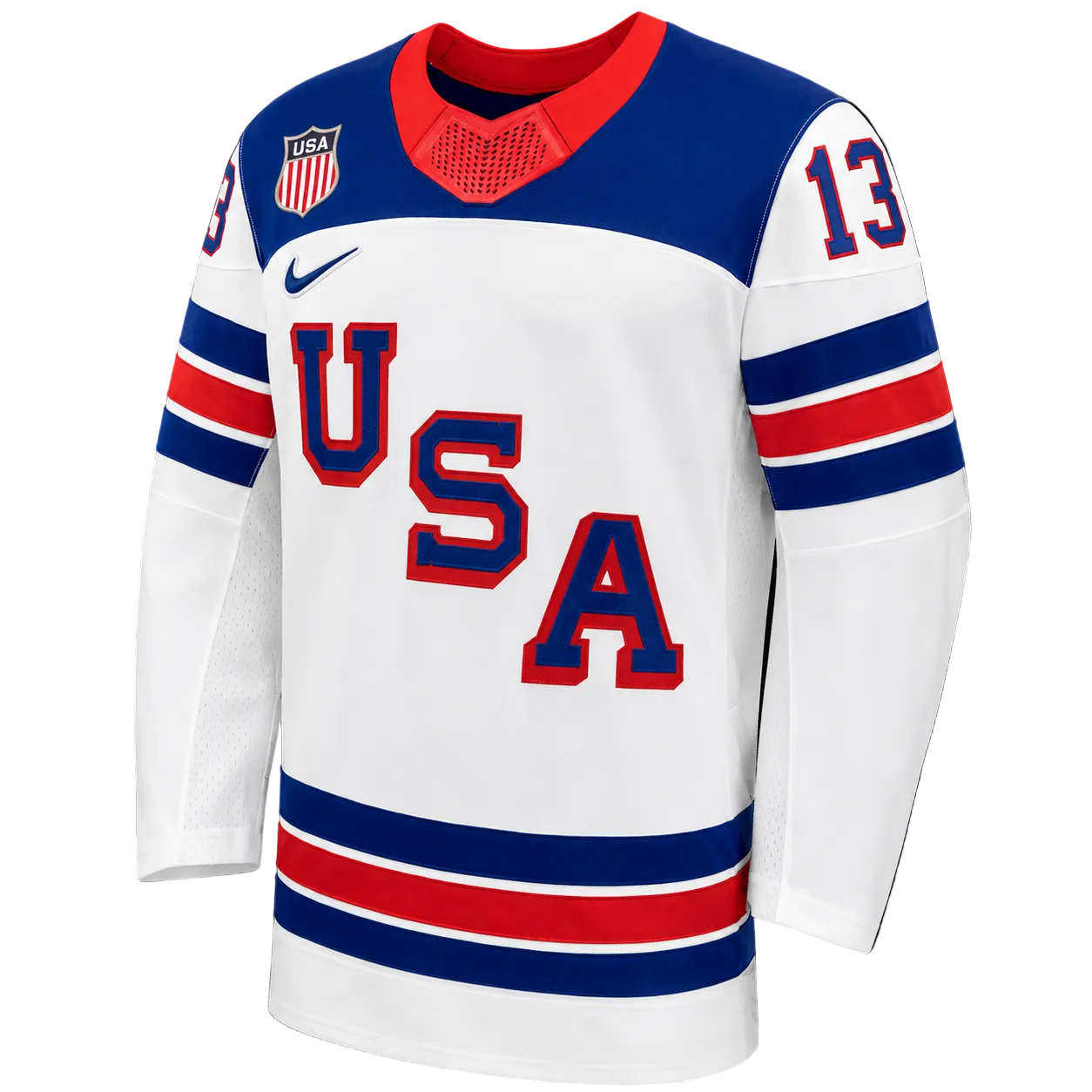 Men's Team USA Hockey Nike Johnny Gaudreau #13 White Replica Jersey