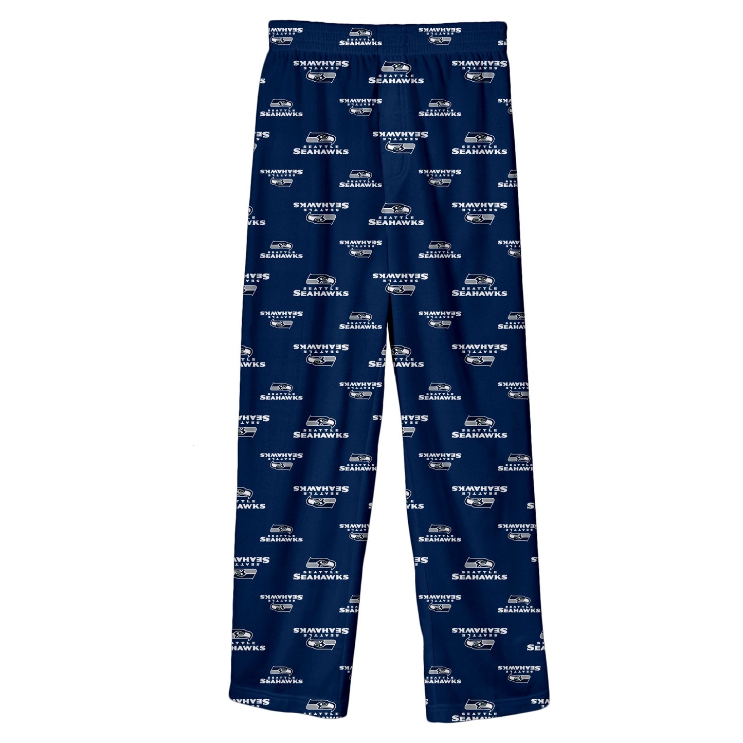 Youth Seattle Seahawks Midnight Navy Allover Logo Flannel Pajama Pants - Pro Jersey Sports