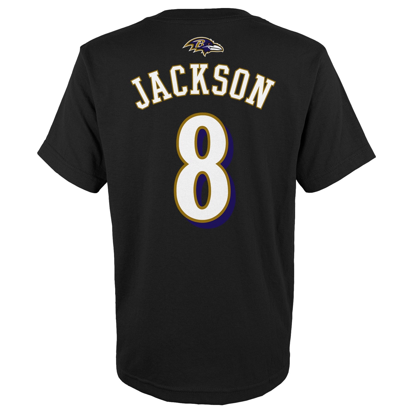 Youth Baltimore Ravens Lamar Jackson Black Mainliner Player Name & Number T-Shirt - Pro Jersey Sports