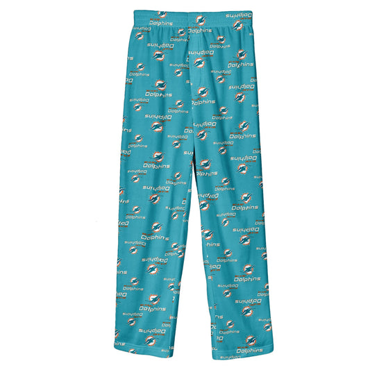 Miami Dolphins Youth Flannel Print Pajama Pants - Aqua