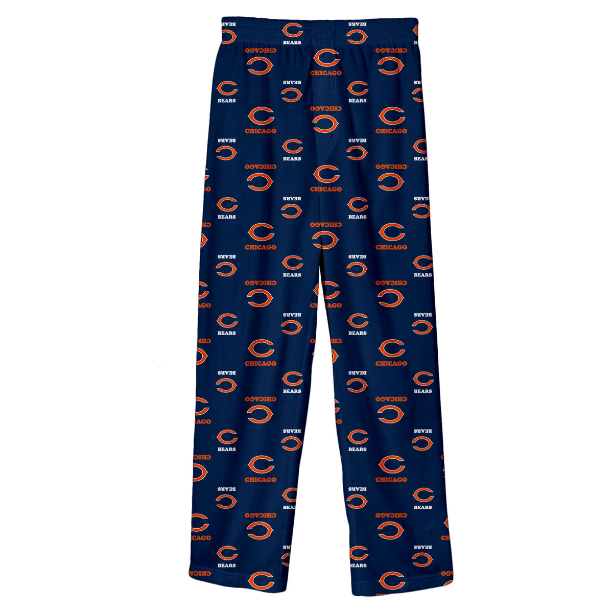 Chicago Bears Youth Allover Logo Flannel Pajama Pants - Navy Blue