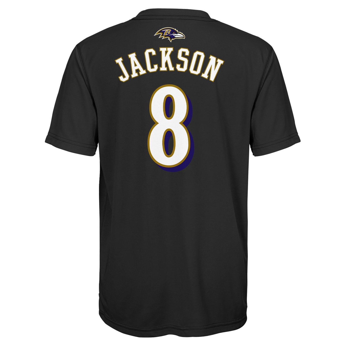 Youth Baltimore Ravens Lamar Jackson Black Mainliner Performance Jersey Tee - Pro Jersey Sports