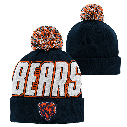 Toddler/Child Chicago Bears Jacquard Cuffed Knit Hat with Pom