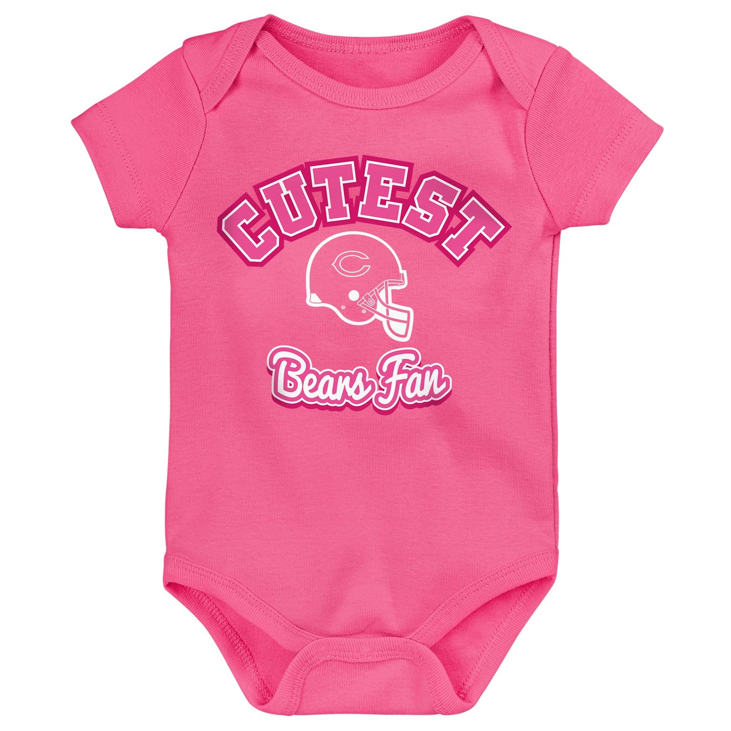 Newborn/Infant Girls Chicago Bears Pink Cutest Fan Short Sleeve Creeper - Pro Jersey Sports