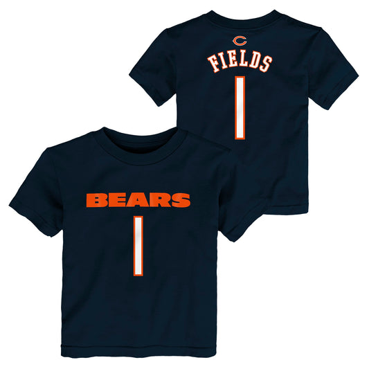 Kids Justin Fields Chicago Bears Navy Mainliner Name And Number Shirt