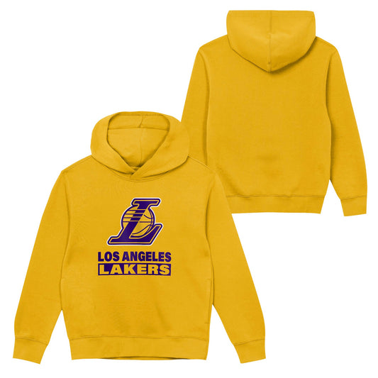 Los Angeles Lakers Youth Back to Basics Gold Hoodie - Pro Jersey Sports