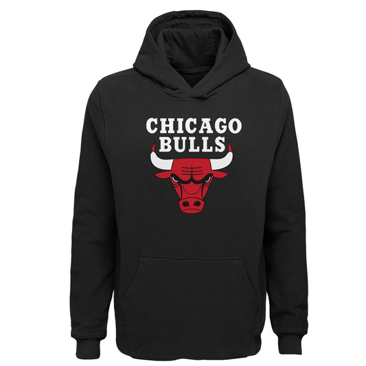 Chicago Bulls NBA Youth Secondary Logo Black Pullover Fleece Hoodie - Pro Jersey Sports