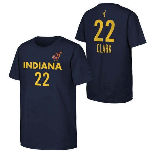 Youth Caitlin Clark Indiana Fever WNBA Navy Player Name And Number T-Shirt - Pro Jersey Sports