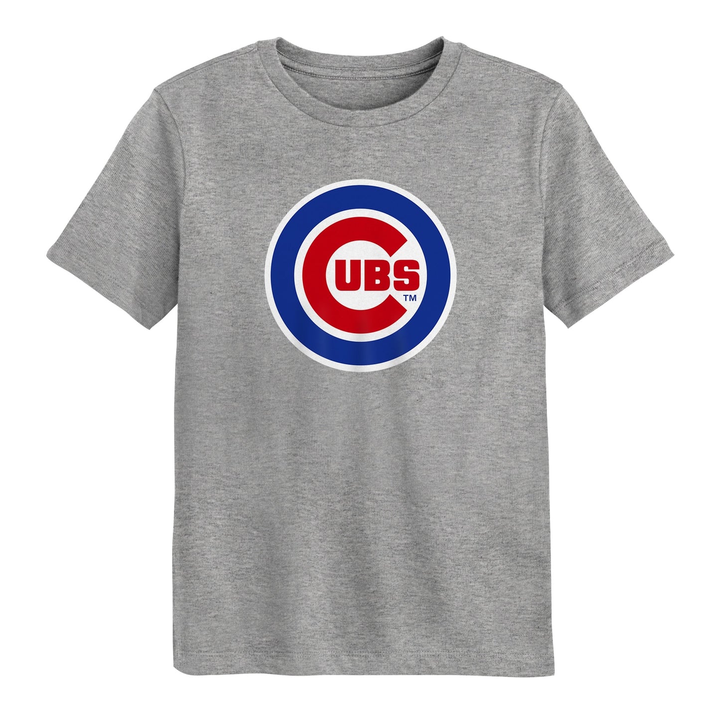 Child Chicago Cubs Primary Logo Heather Grey Short Sleeve Tee