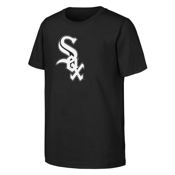 Youth Chicago White Sox Black Primary Logo T-Shirt