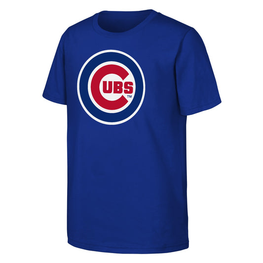 Chicago Cubs Youth Blue Primary Team Logo T-Shirt By Outerstuff