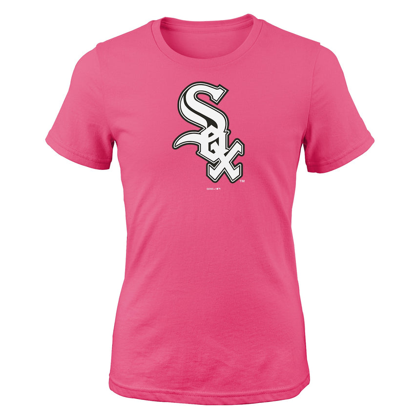 Toddler Girls Chicago White Sox Pink Primary Logo T-Shirt - Pro Jersey Sports