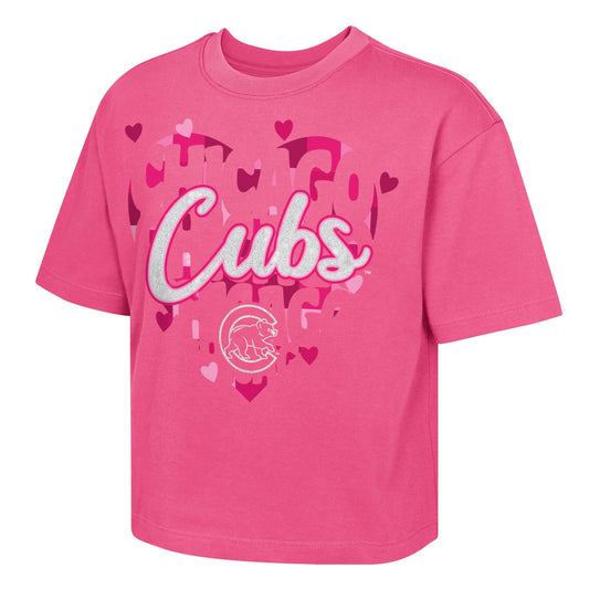 Youth Girls Chicago Cubs Pink Play Boxy T-Shirt