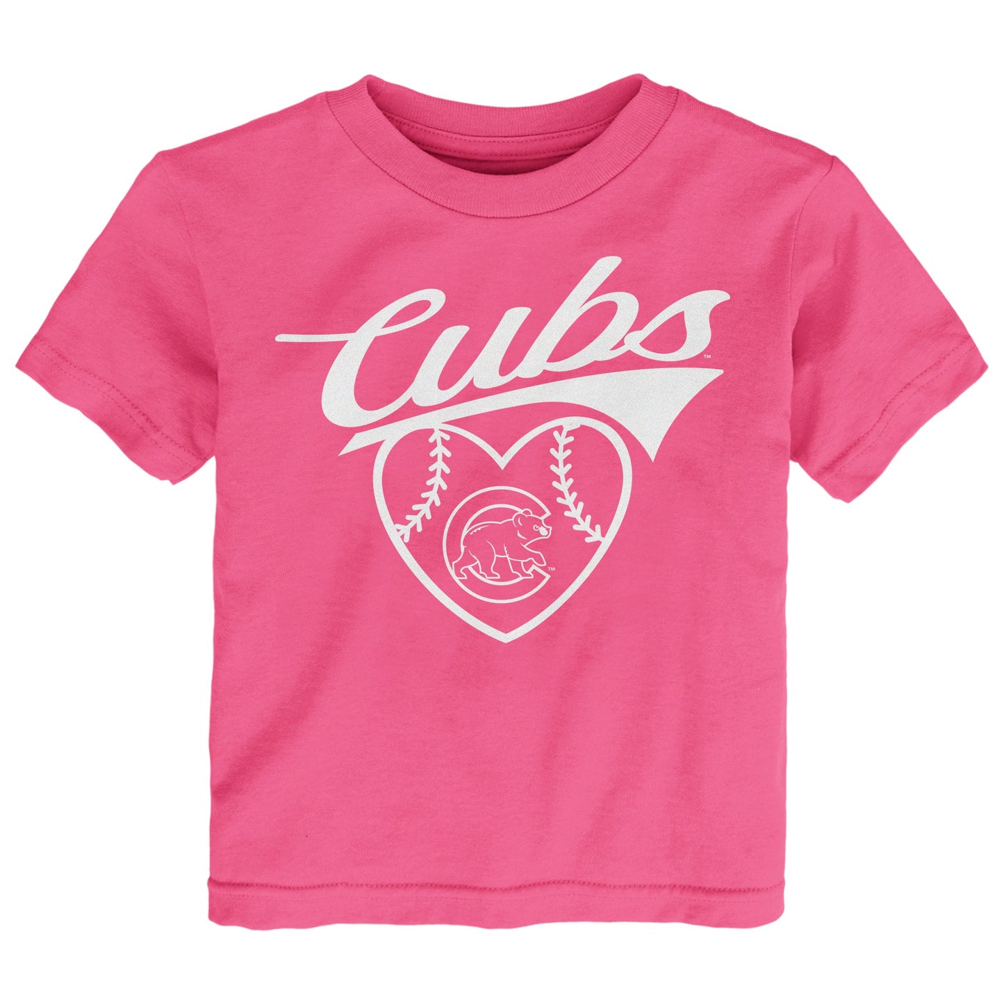 Toddler Girls Chicago Cubs Pink Homerun Honey Short Sleeve T-Shirt - Pro Jersey Sports