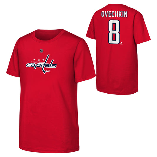 Youth Washington Capitals Alex Ovechkin Red Player Name & Number T-Shirt - Pro Jersey Sports